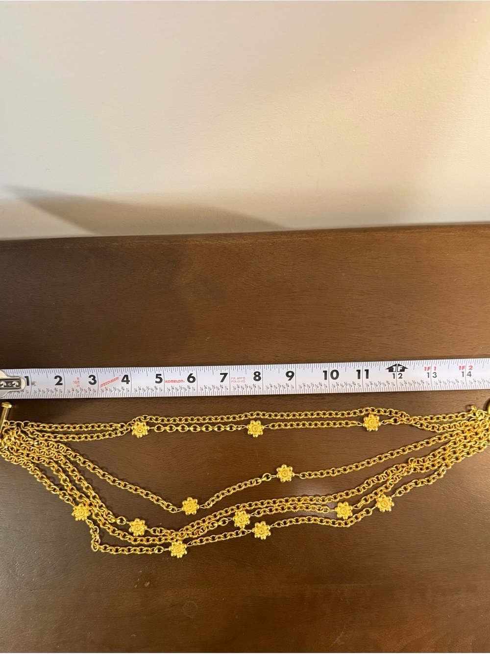 Vintage Karl Lagerfeld Multi-Strand Gold Tone Floral Motif Necklace. - Picture 3 of 4